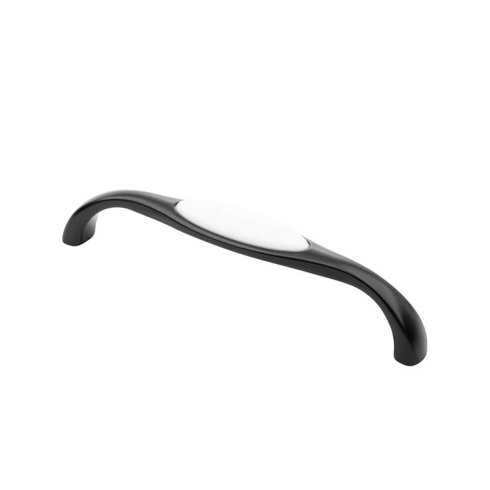 Ручка-скоба  SF12-11-128BL с фарфором  матов.черный  128мм