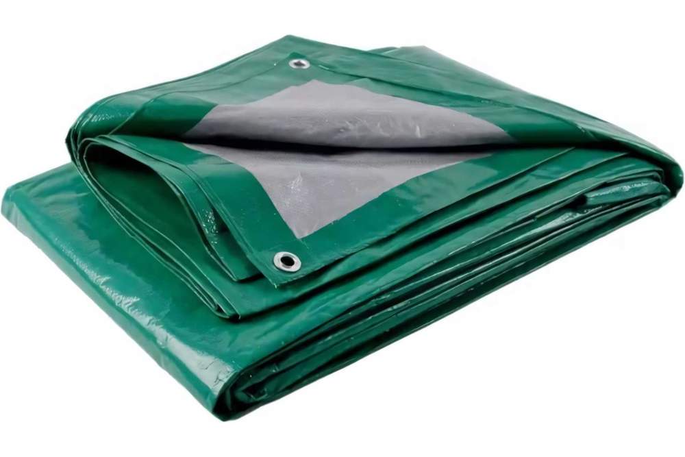 Тент тарпаулин зеленый/серебро 120гр/м2  8х12м