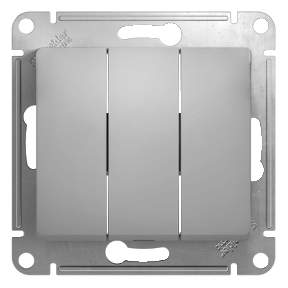 Выключатель SE Glossa  Алюм.  3-кл СП  10A IP20 10AX  GSL000331