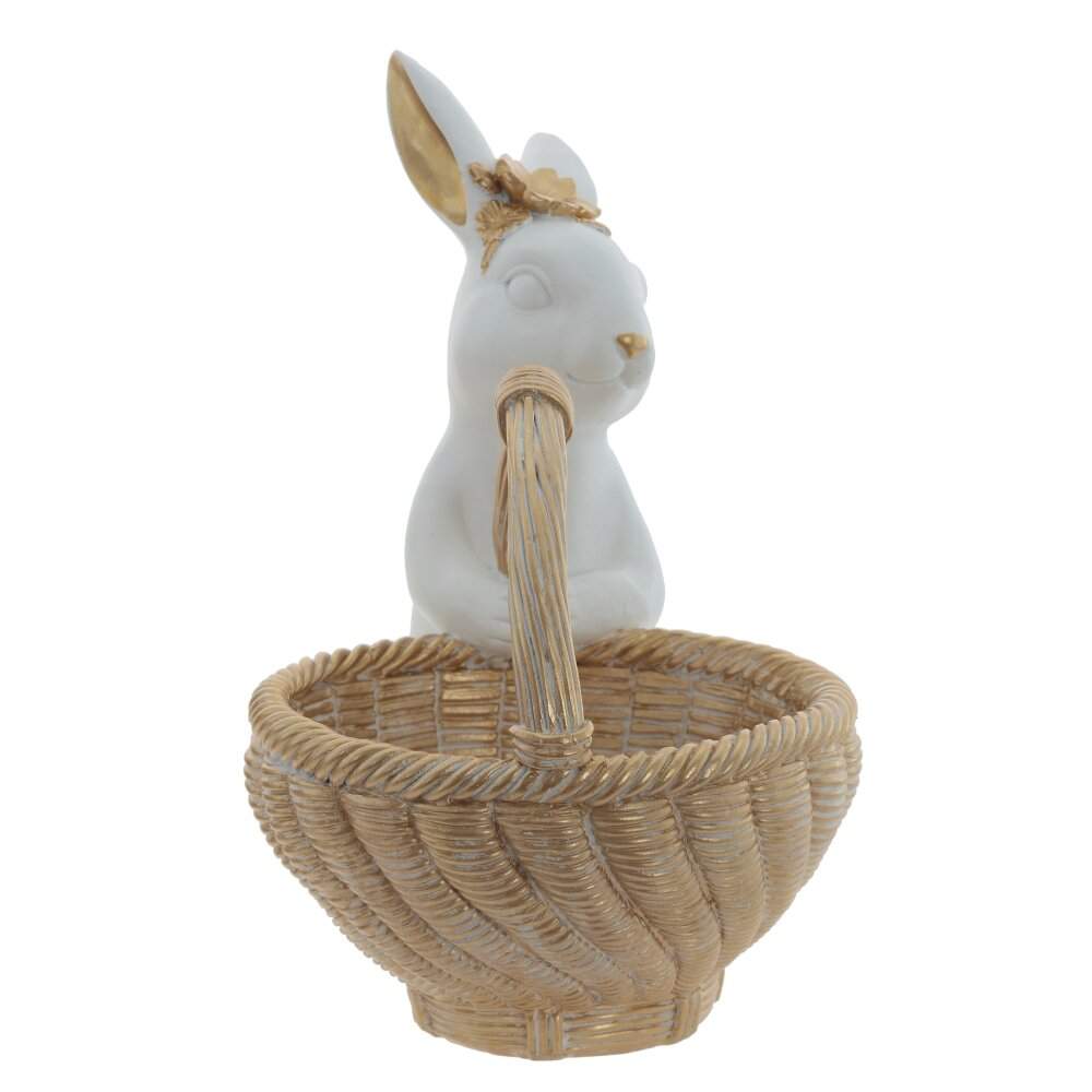 REMECO COLLECTION Фигурка декоративная 816125 Заяц с корзинкой 24х15х24см полимерные материалы