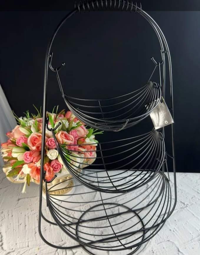 LENARDI Корзина д/фруктов 401-047 3-х ярусная 55см черный