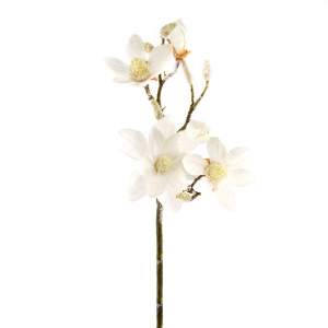 DECOLINE Цветок Магнолия 19060010-WH06020 с глиттером 68см белый 