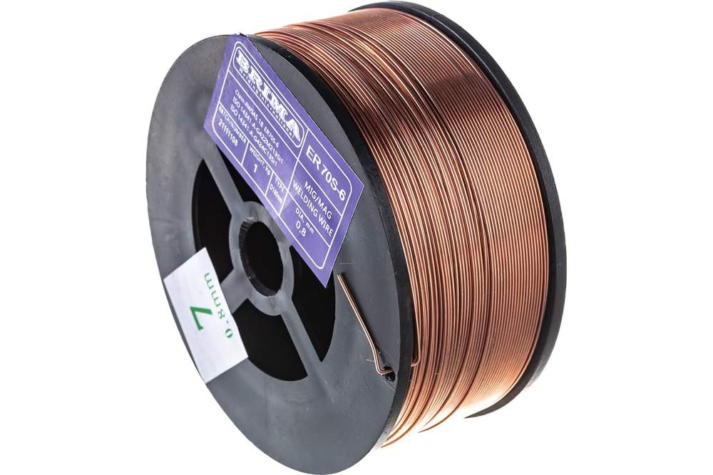 Проволока сварочная ER-70S-6  СВ-08Г2С 0,8мм  1кг катушка Брима