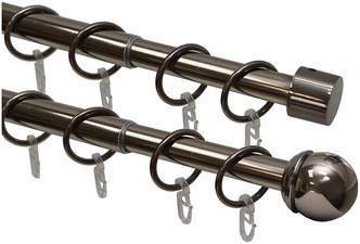 Карниз  DIY  16мм в сборе ТУ Черный никель двойной с наконечником 2,4