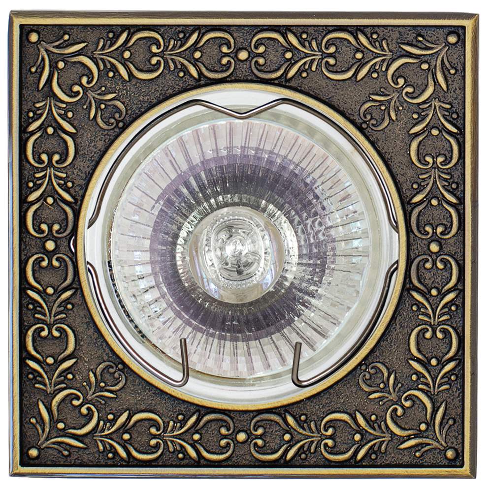 Светильник галогенный FT 1130 GAB MR 16 зел. античное золото