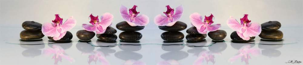 Панель стеновая  SP035 камни + орхидея  2800*600*6мм