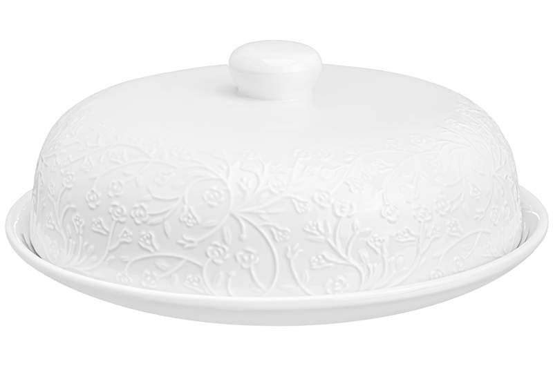 ELAN GALLERY Веточки-цветочки Блюдо 950271 для блинов с куполом 23х9,5см 