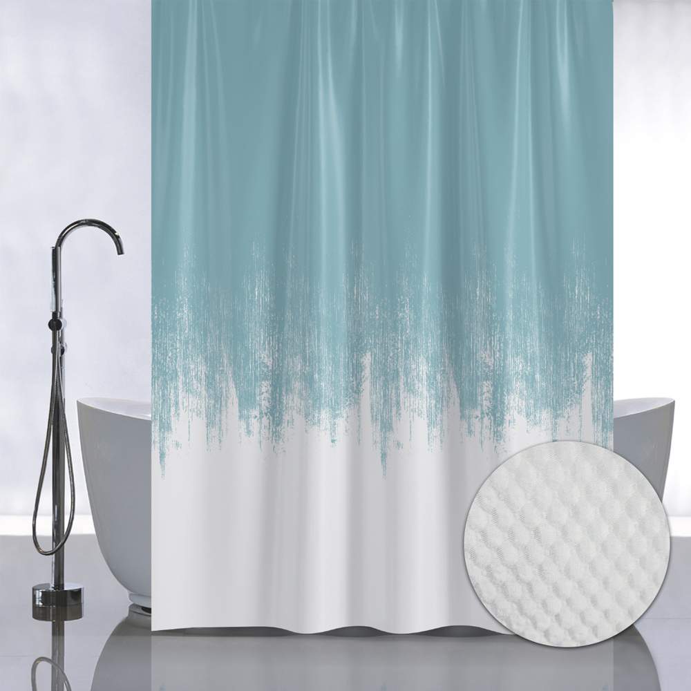 Штора д/ванной без колец 05-02 ПЕРЕХОД - БИРЮЗА Санакс