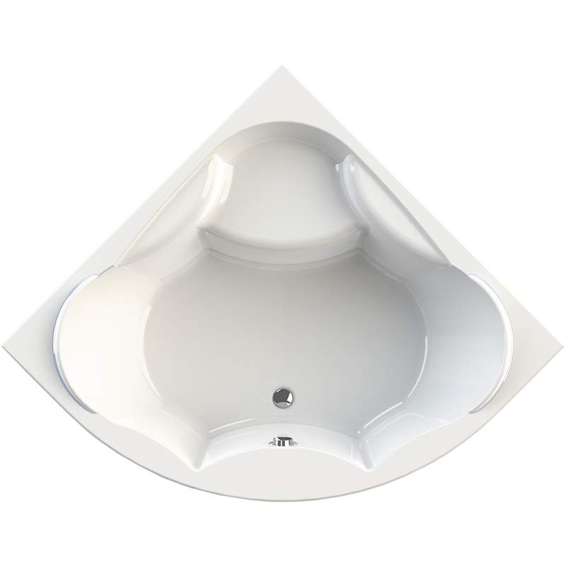 Ванна акрил. Сандра 149х149 + фронт. панель +, каркас+слив (хром, с сифоном)