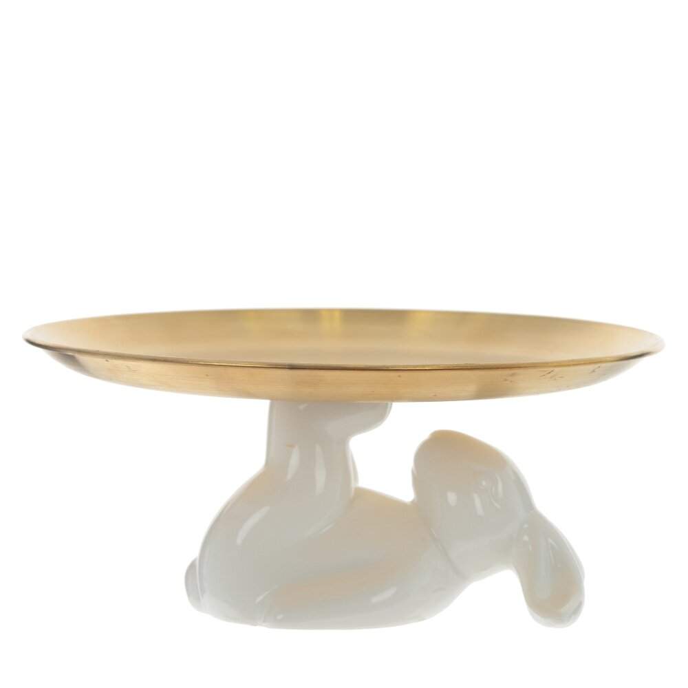 REMECO COLLECTION Блюдо 795679 Заяц L20 W20 H9см фарфор/металл