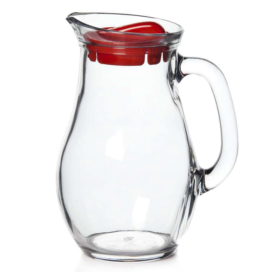 PASABAHCE Кувшин 80102R Bistro 1000мл с красной крышкой