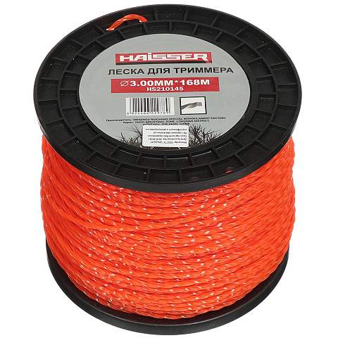 Леска Haisser  3,0*168м  д/триммера, витой квадрат с алюмин. крошкой HS210163