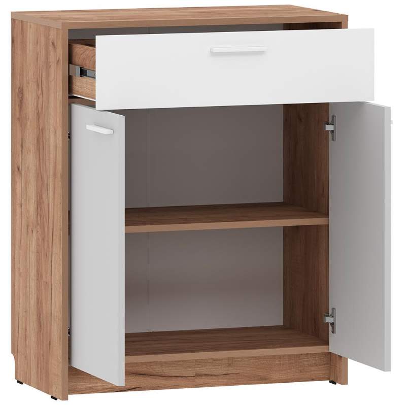 Тумба Нортон НМ 013.76 Серый камень/Белый фасадный/Дуб крафт табачный 