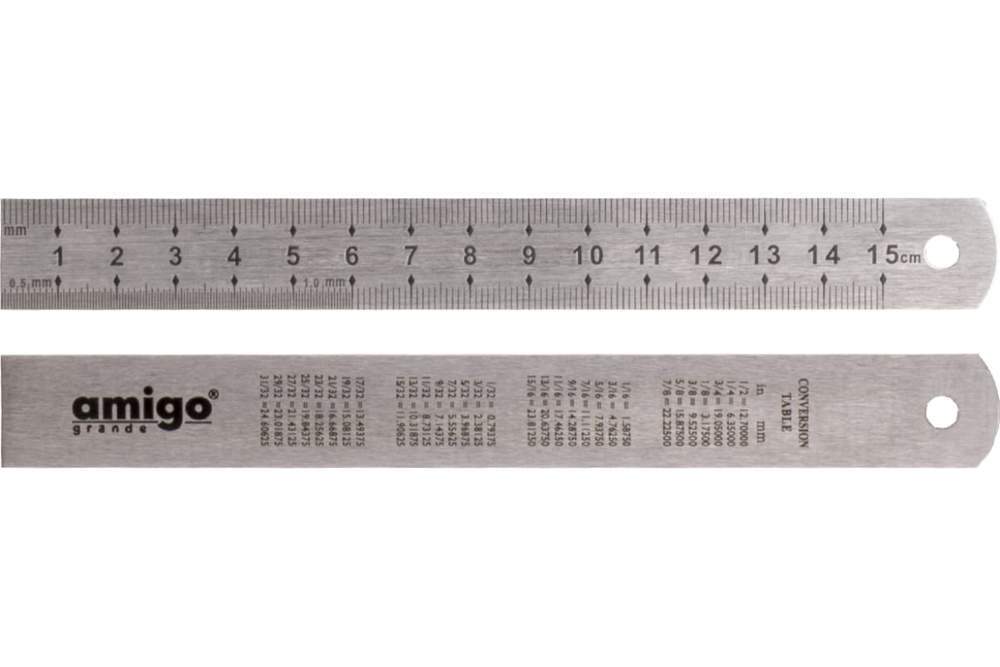 Линейка AMIGO из нерж. стали т. 600 мм , грав.,шкала  75060