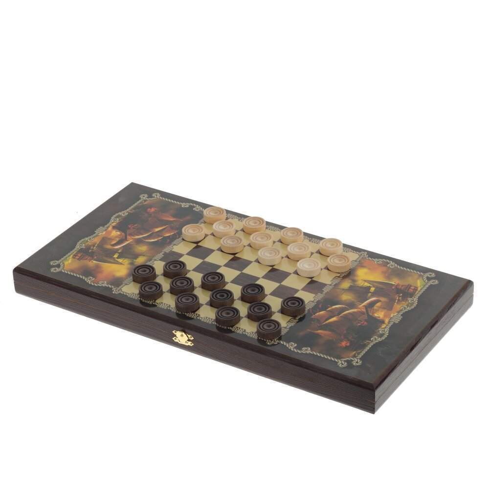 REMECO COLLECTION Игра настольная 2в1 (нарды,шашки) Баталия L50 W25 H5см 716130 