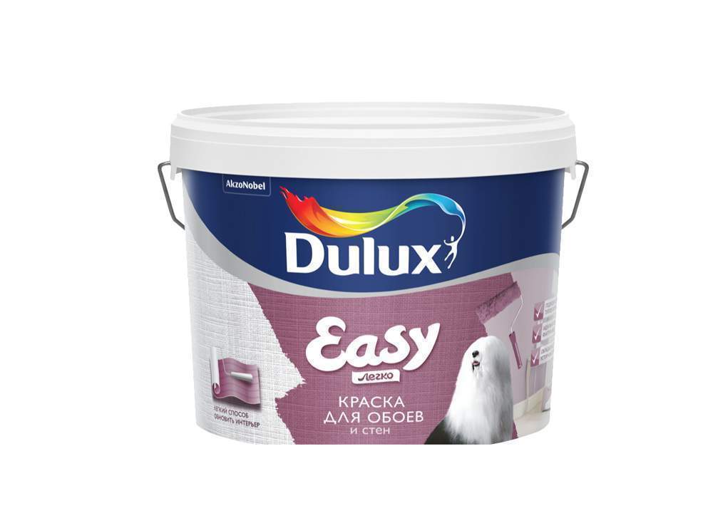 Краска Dulux / Luxium Easy для обоев и стен матовая база BW  9л  5733522