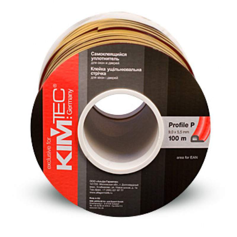 Уплотнитель Kimtek Р-проф. двойн. 9х5,5 коричн 100м 04-14-06