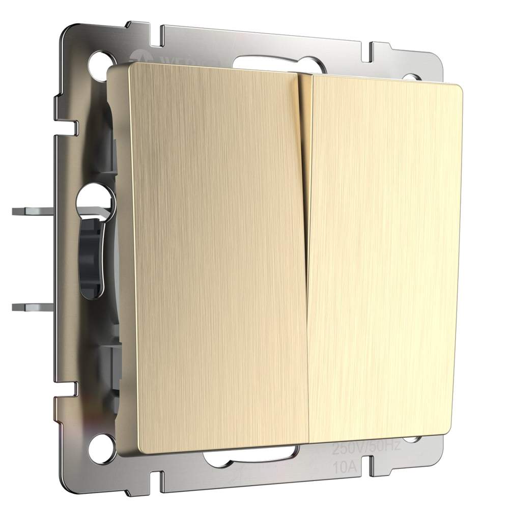 Выкл.  Frame 2-кл.  шампань рифленый  WL10-SW-2G  -  W1120010