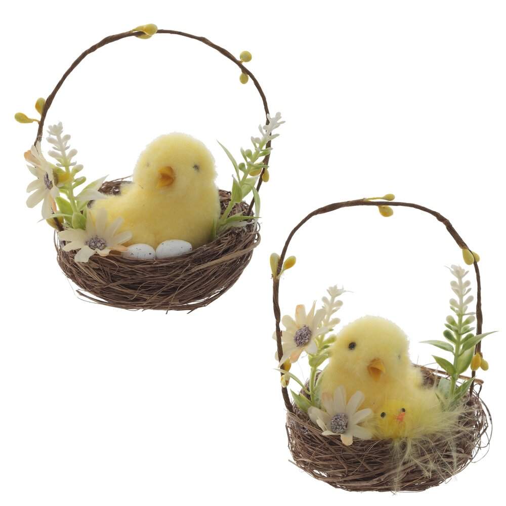 REMECO COLLECTION Изделие декоративное 795555 Цыпленок в гнезде L8 W8 H11см