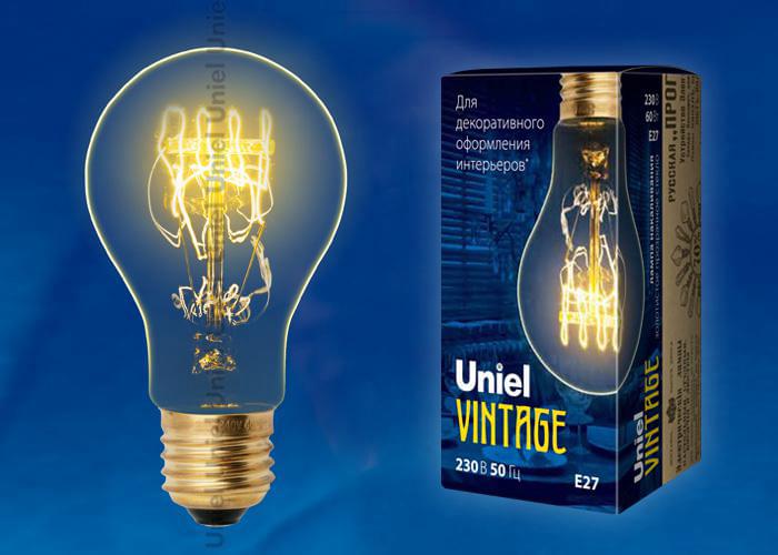 Лампа Uniel IL-V-A60-60/Golden/E27 CW01 Vintage  UL-00000476