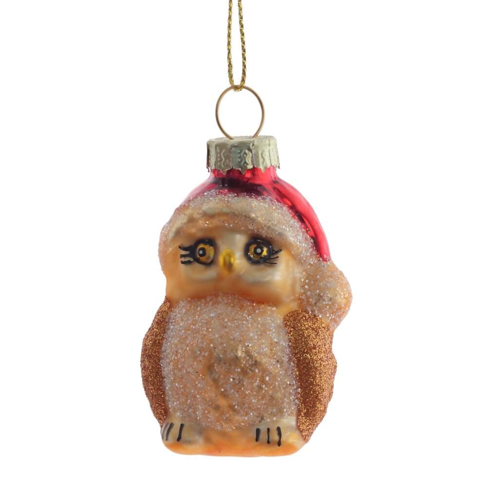 REMECO COLLECTION Игрушка елочная 809772 Сова 4х3х7см (стекло)  