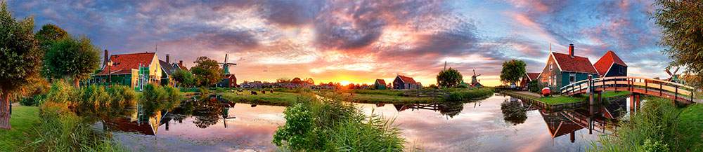 Панель стеновая  SP219  Озеро с домами  2800*600*6мм