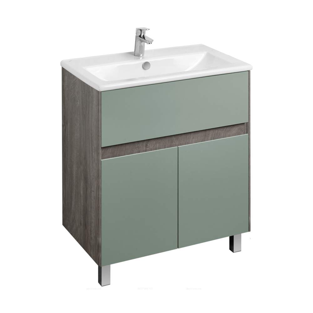 Тумба Форест 75 Дуб Рошелье/Сумеречный голубой+ раковина Элина 75