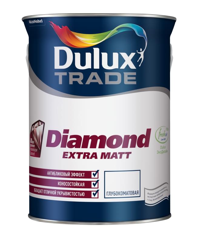 Краска Dulux / Luxium Diamond Extra Matt  глубокоматовая BC  4,5л  5273959/5717340