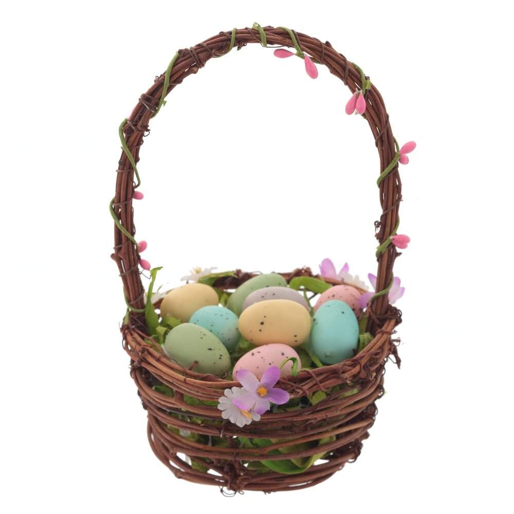 REMECO COLLECTION Изделие декоративное 795485 Корзинка с яйцами пасхальная L11 W11 H19см