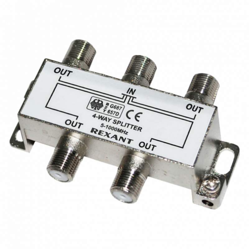 Делитель ТВ "краб"х4под F разъем   Rexant 05-6003  217893
