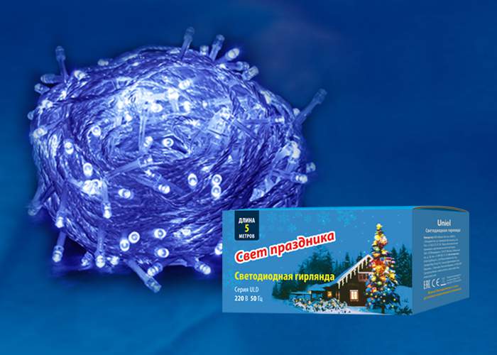 Гирлянда с/д ULD-S0500-050/DTA Blue IP20   5м  Синий свет 00005253