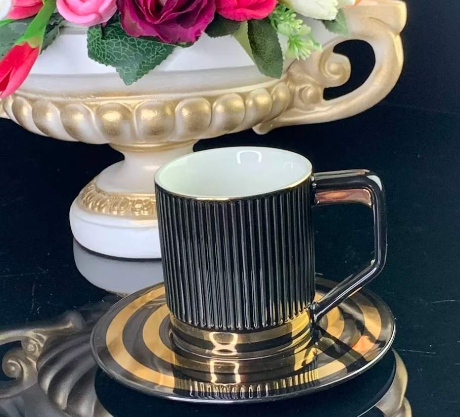 LENARDI Набор чайный 106-248 12пр/6перс 240мл черный глянец