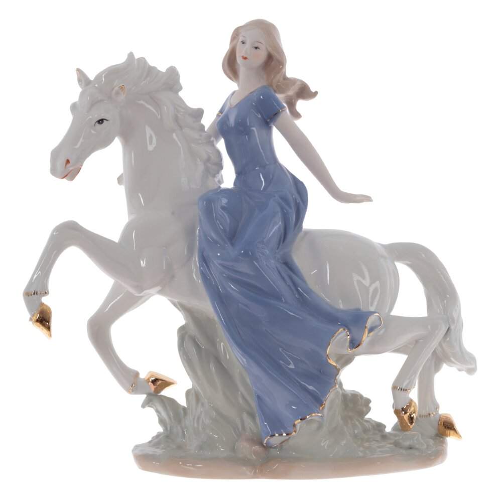 REMECO COLLECTION Статуэтка 800423 Девушка на лошади фарфор 31х9х30см