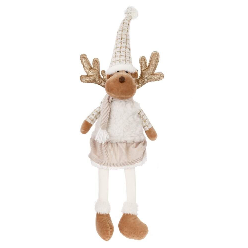 REMECO COLLECTION Игрушка набивная 821910 Олень крем/золото 25х14х27/65см 2 вида 