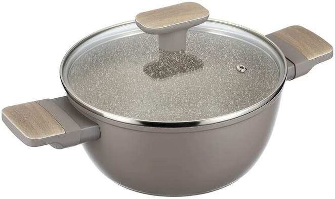 REGENT INOX Linea Latte Кастрюля 2300мл с крышкой алюминий АП индукция 93-AL-LT-4-20
