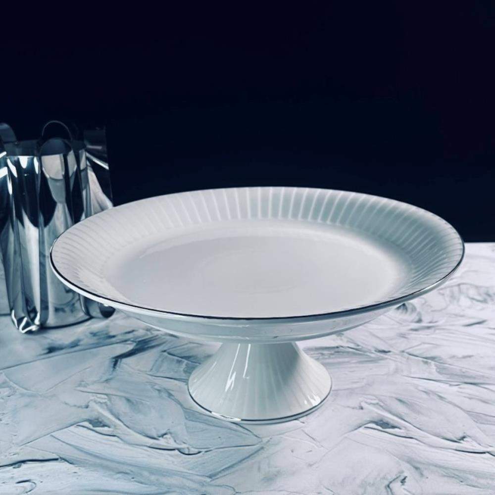 LENARDI Marzipan Grey Блюдо 102-060 круглое 30,5см на ножке  