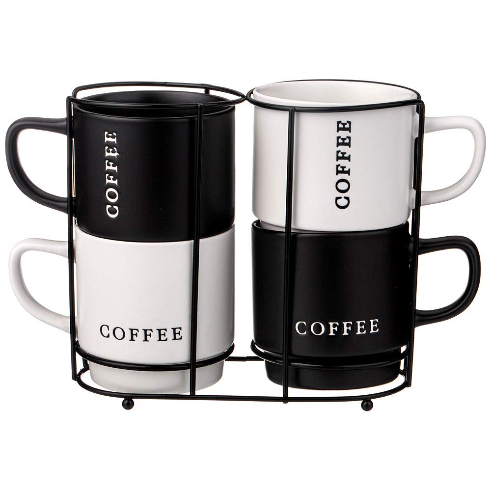 LEFARD Набор кружек 260-909 Men's Club 4шт 380мл на металлической подставке