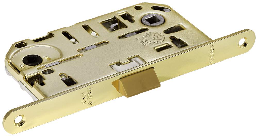 Замок межкомнатный Morelli IP WC PG, защелка бесшумная сантехнич., золото