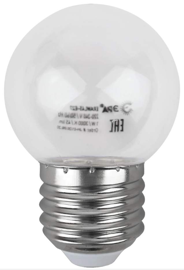 Лампа светод. ЭРА - ERAWL45-E27 P45 1Вт шар прозр. E27 4SMD для белт-лайт Б0049572