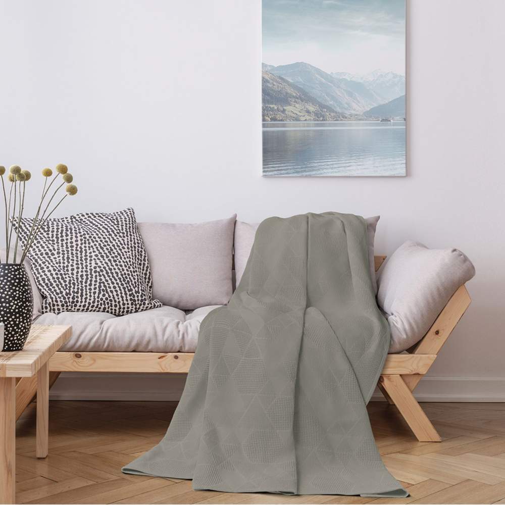 VEROSSA Плед жаккард серо-бежевый 180/190 ЖАК26 751275