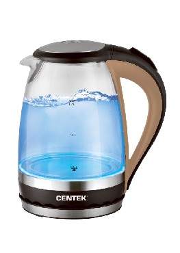 Чайник Centek CT-0065  Beige  стекло  1,7л  2200Вт, LED подсветка