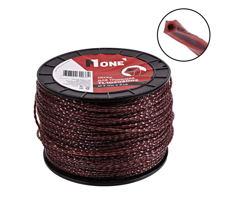 Леска NUMBER ONE TL10303002  3,0мм 3,0LB  (221м)  2-х слойн/крученный