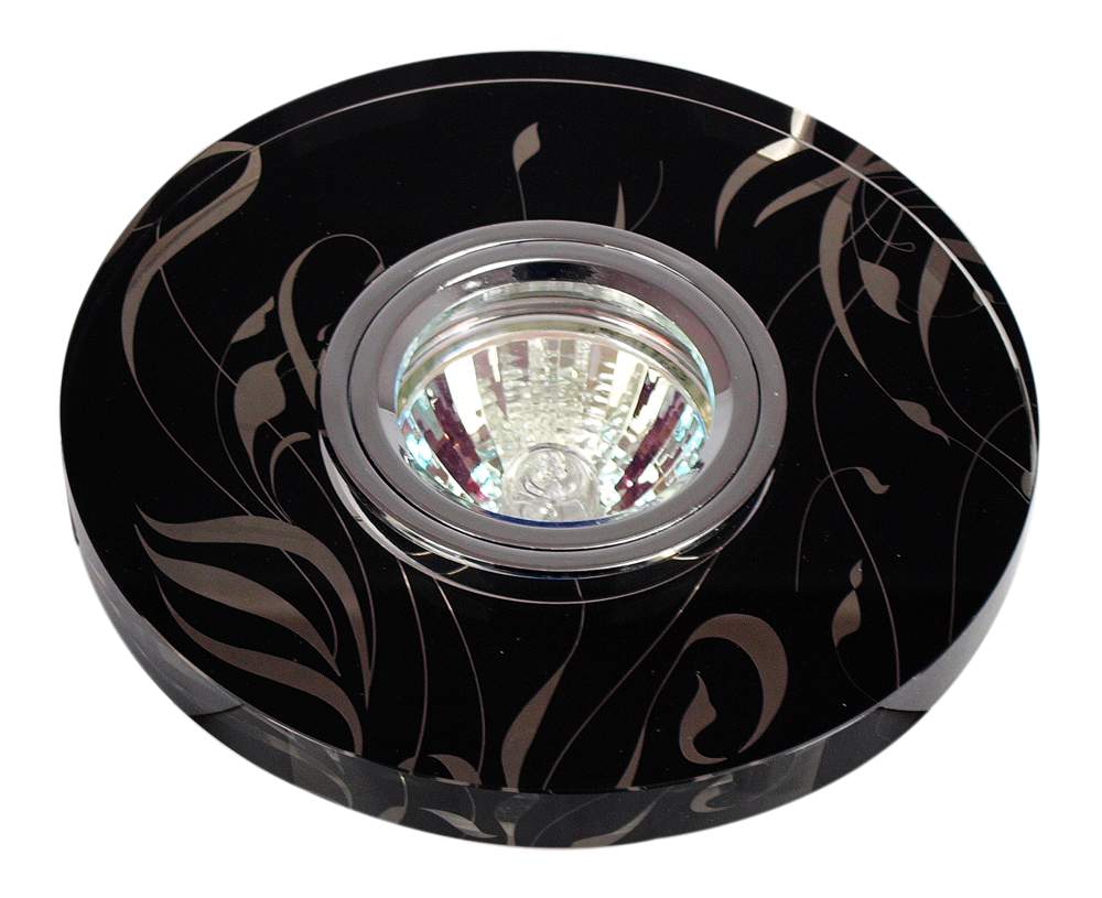Светильник галогенный FT 792 MR 16 роспись круг хром/черный+серебро