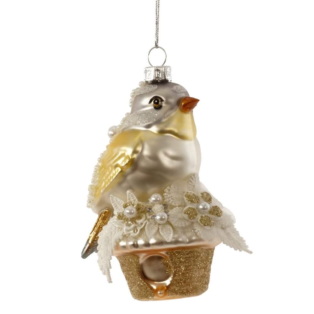 REMECO COLLECTION Игрушка елочная 809365 Птичка 8х7х12,5см (стекло)  