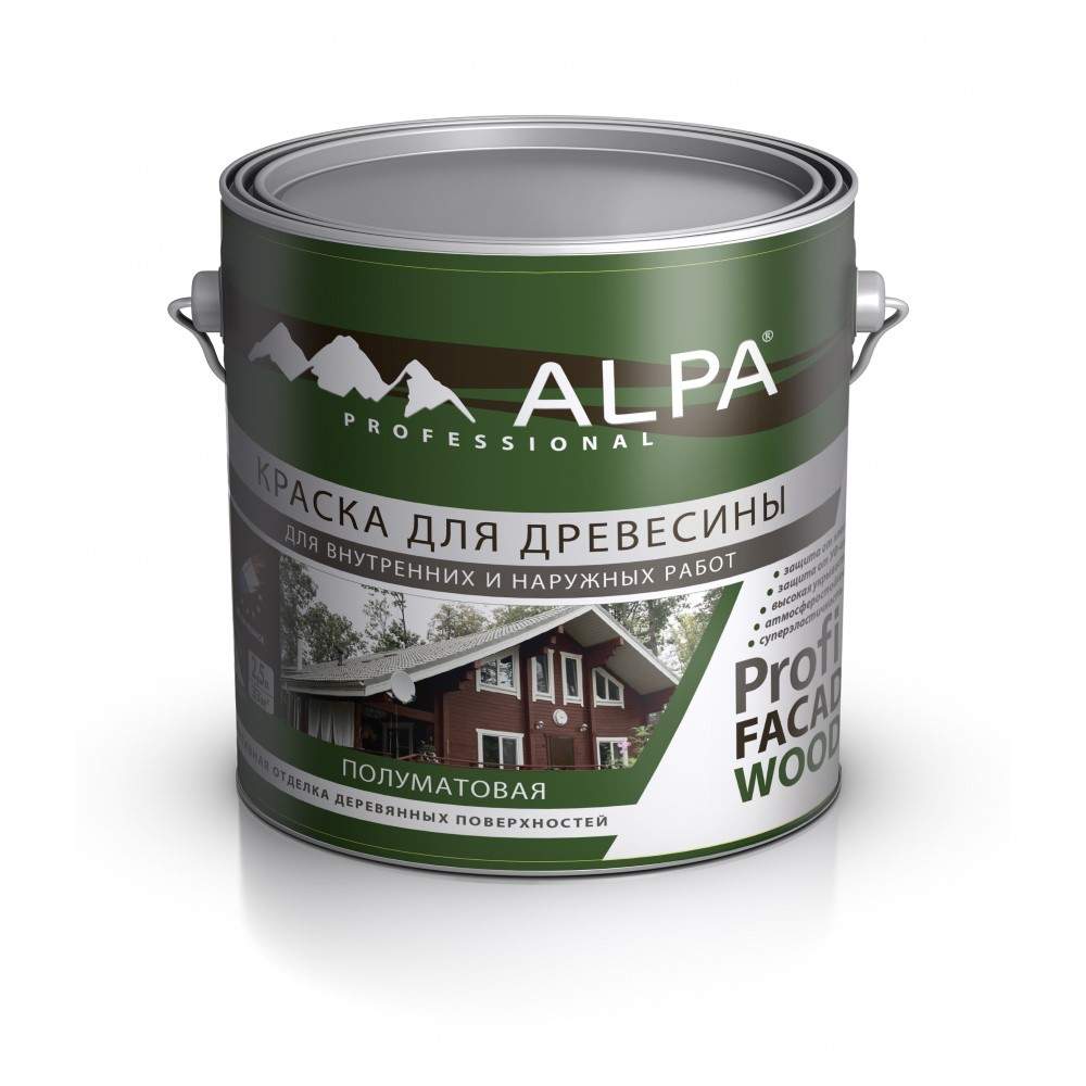 Краска Alpa Profi FACADE WOOD база А 2,5 л (3 кг)