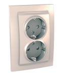 Розетка SE Unica Беж. 2-ая с/з с защит.штор. MGU23.067.25D