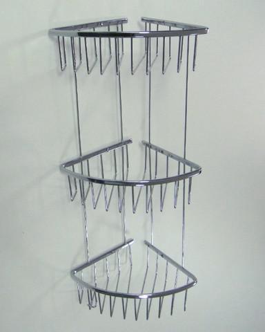 Полочка САНАКС  углов. овальная тройная 22см /нерж.хр./  75057 / 75255