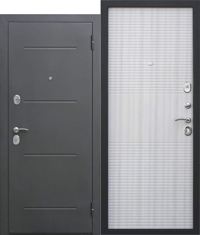 Дверь металлическая Гарда  7,5 муар Белый ясень  860 R