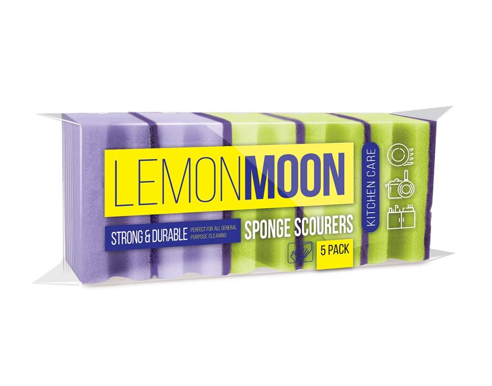 LEMON MOON Набор губок L002 д/посуды профиль 5шт 96х64х42мм абразив TERSO 650