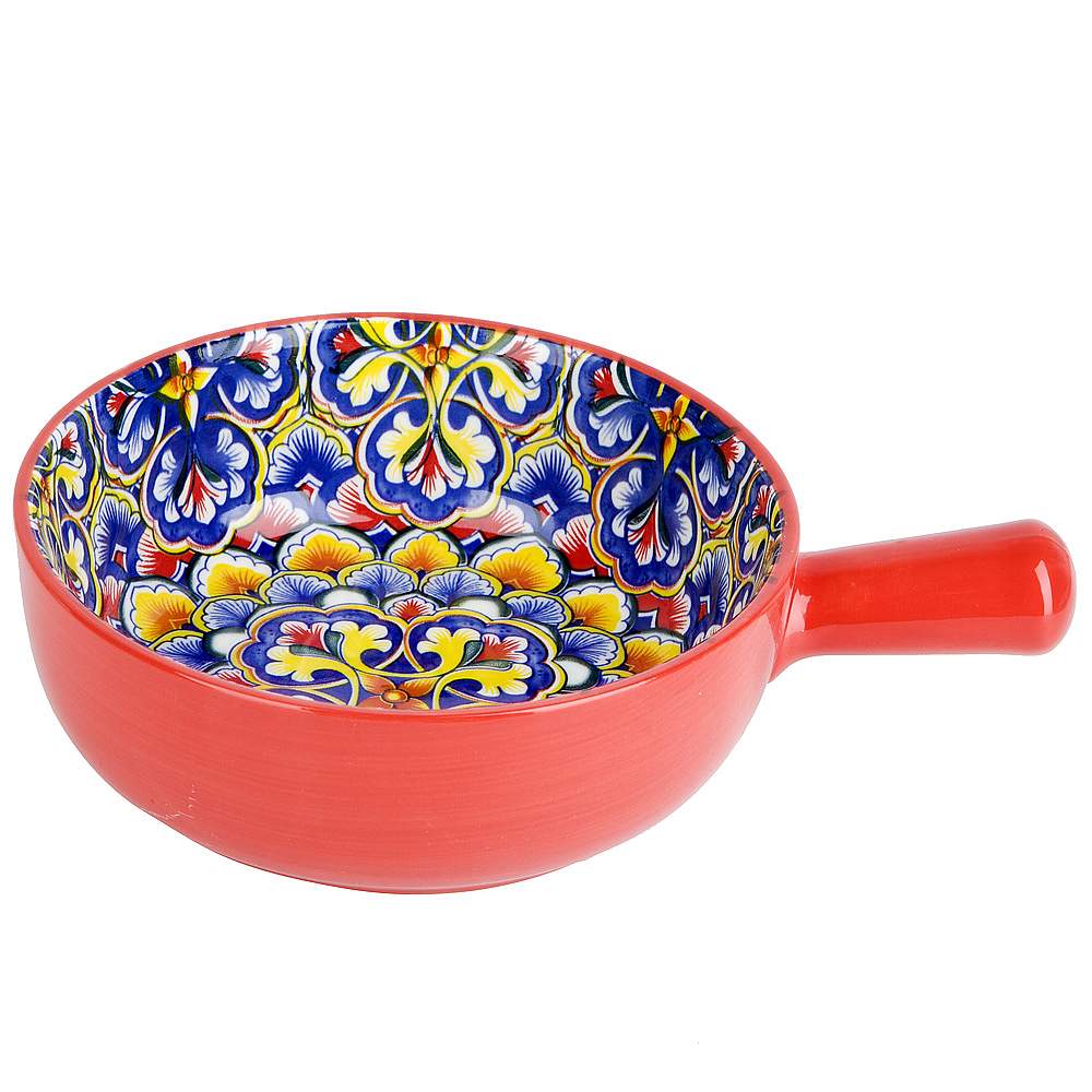 NOUVELLE HOME Arabesque красный Кокотница 0860108 с ручкой 20,3х15,3х5,5см
